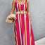 Vestido Cami de Cuello Redondo a Rayas Elegante