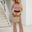 Striped Single Shoulder Top and Pants Knit Set - Korvel