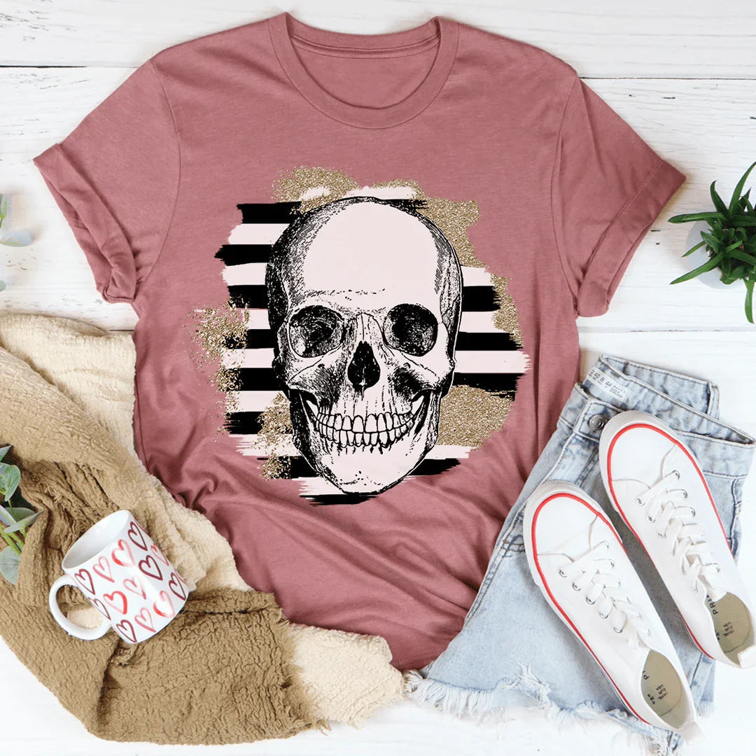 Striped Skull Tee - Premium Cotton Comfort - Korvel