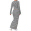 Elegant Striped T-Shirt and Skirt Set for Women