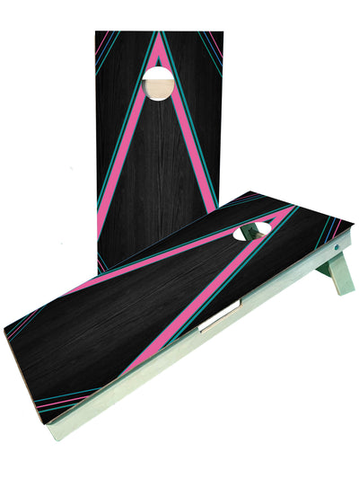Vibrant Multi-Color Neon Striped Cornhole Boards for Ultimate Fun - Korvel