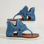 Studded Raw Hem Flat Sandals - Korvel