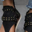 Studded Raw Hem Flat Sandals - Korvel
