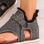 Studded Raw Hem Flat Sandals - Korvel