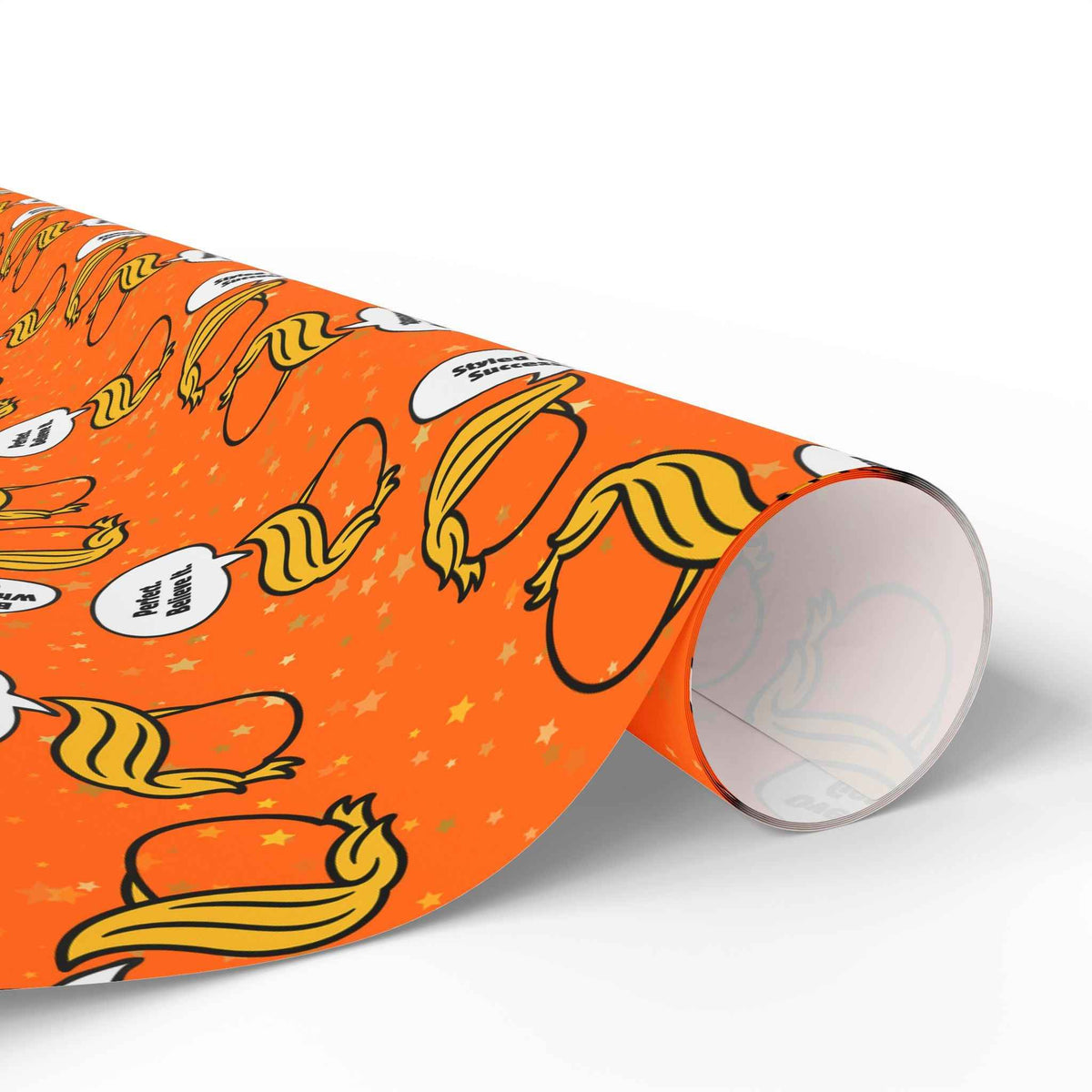 Styled for Success Parody Gift Wrap - Blonde Whoosh & Gold Stars