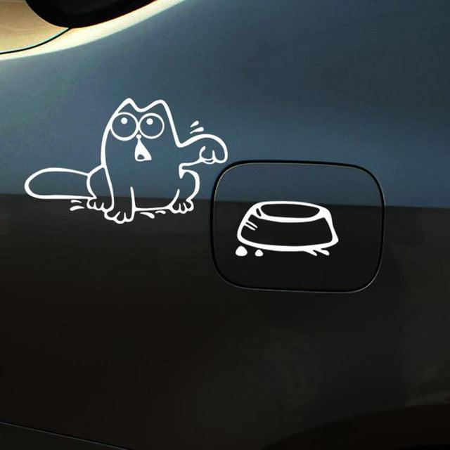 Autocollant de Bouchon de Carburant pour Amateurs de Chats Drôles - Autocollant en Vinyle Premium