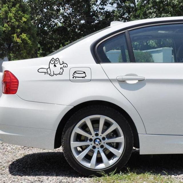Autocollant de Bouchon de Carburant pour Amateurs de Chats Drôles - Autocollant en Vinyle Premium