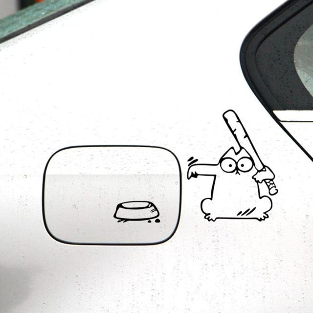 Autocollant de Bouchon de Carburant pour Amateurs de Chats Drôles - Autocollant en Vinyle Premium