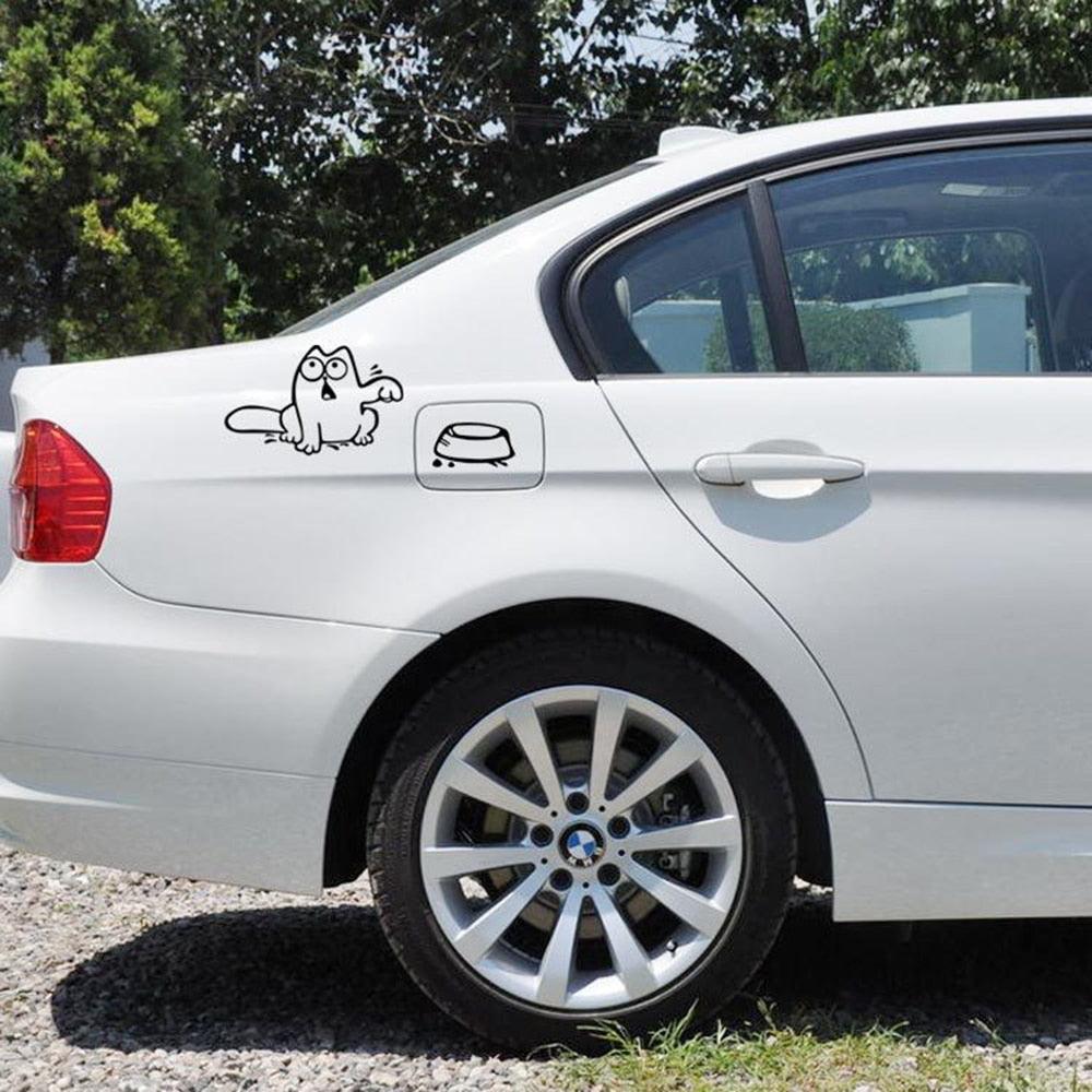 Autocollant de Bouchon de Carburant pour Amateurs de Chats Drôles - Autocollant en Vinyle Premium