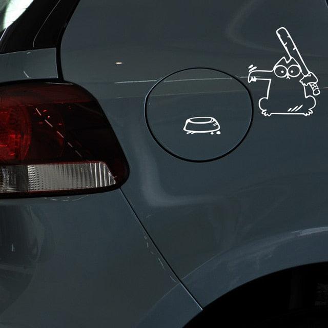 Autocollant de Bouchon de Carburant pour Amateurs de Chats Drôles - Autocollant en Vinyle Premium