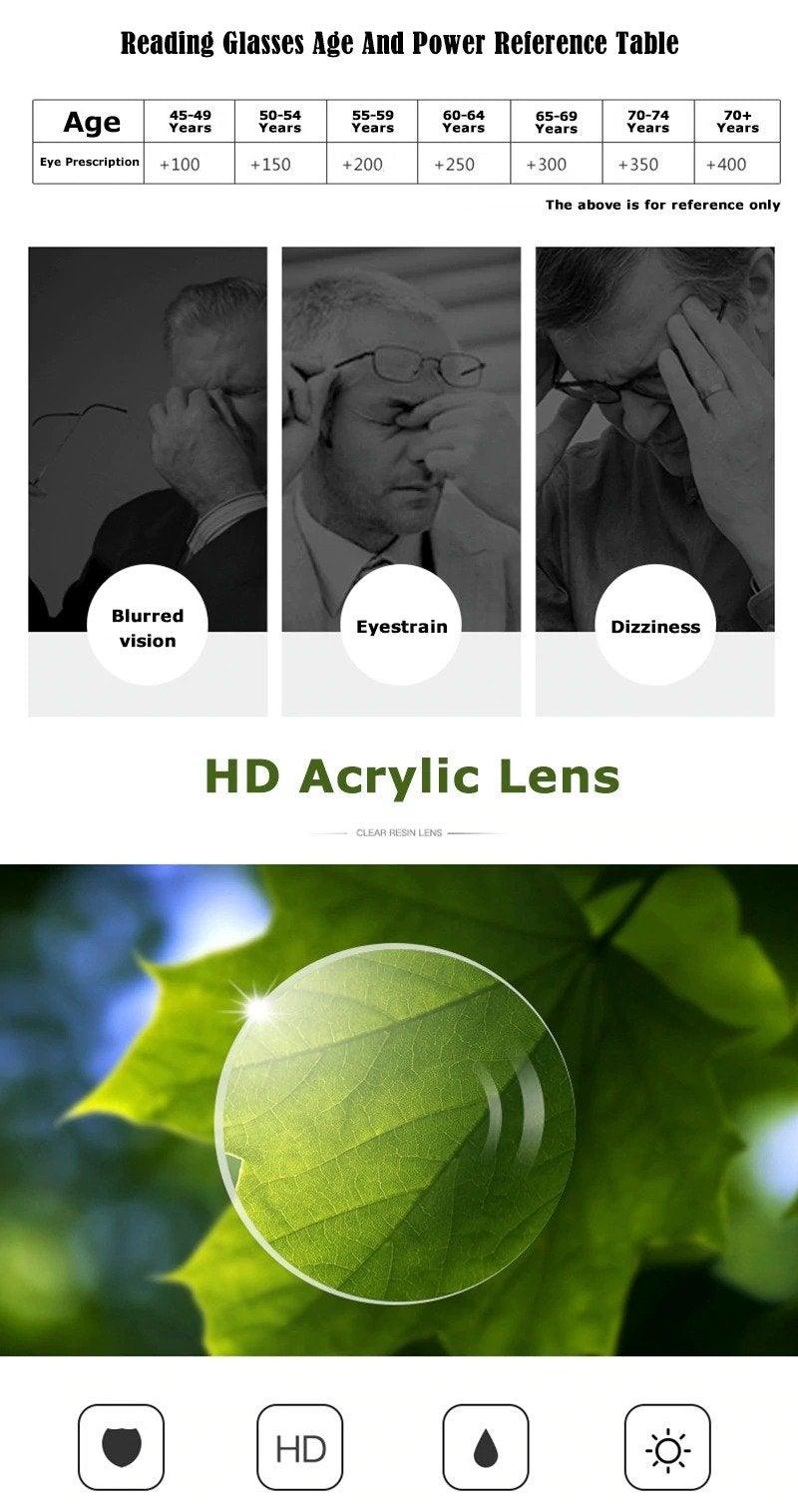 Gafas de lectura anti luz azul elegantes para hombres y mujeres