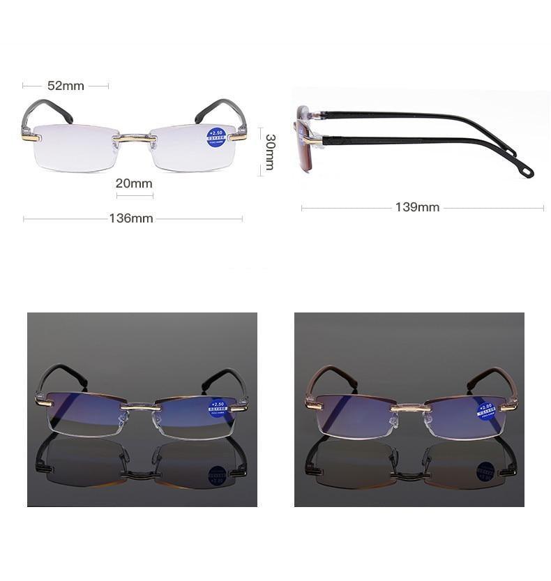 Lunettes de lecture sans monture bloquant la lumière bleue