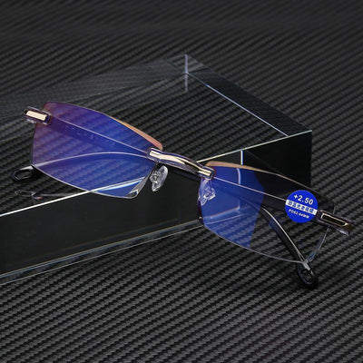 Stylish Rimless Blue Light Blocking Reading Glasses
