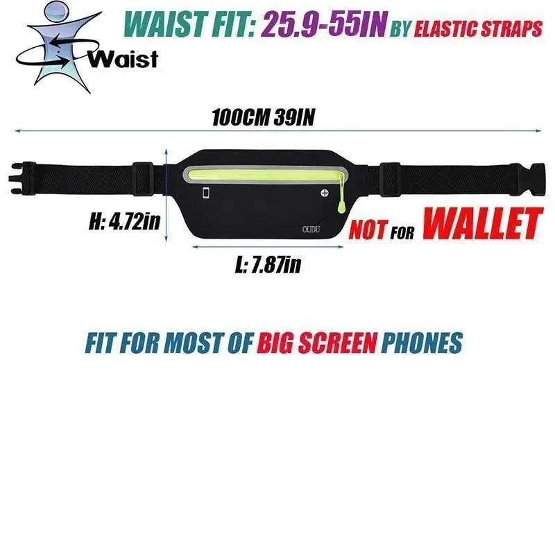Ultra-Sleek Waterproof Waist Bag for Runners - Adjustable Mini Fanny Pack - Korvel