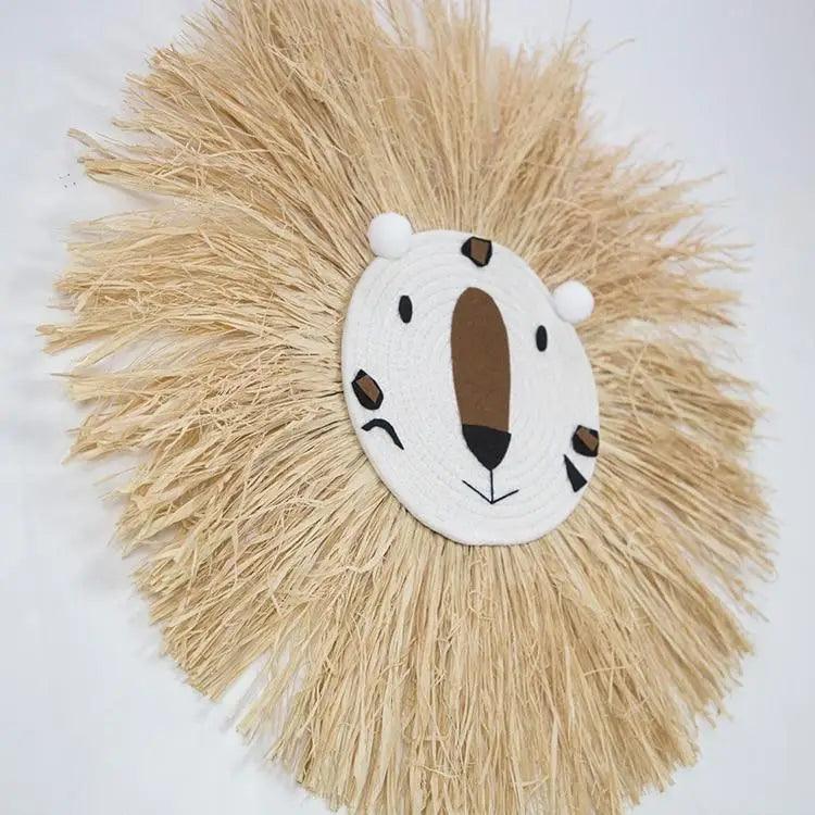 Colgante de Pared de León de Caricatura Tejido a Mano para Habitaciones Infantiles