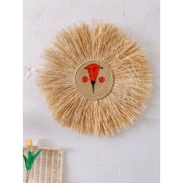 Colgante de Pared de León de Caricatura Tejido a Mano para Habitaciones Infantiles