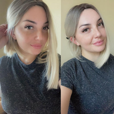 Stylish Light White Blonde Ombre Short Bob Wig for Women