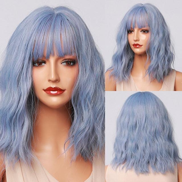 Perruque courte bob ombré blonde blanche légère et élégante pour femmes