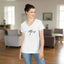 T-shirt à col en V Meow Stylé pour Femmes - Idéal pour les Amoureux des Chats