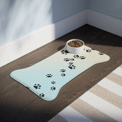 Stylish Pet Feeding Mat with Paw Print Design