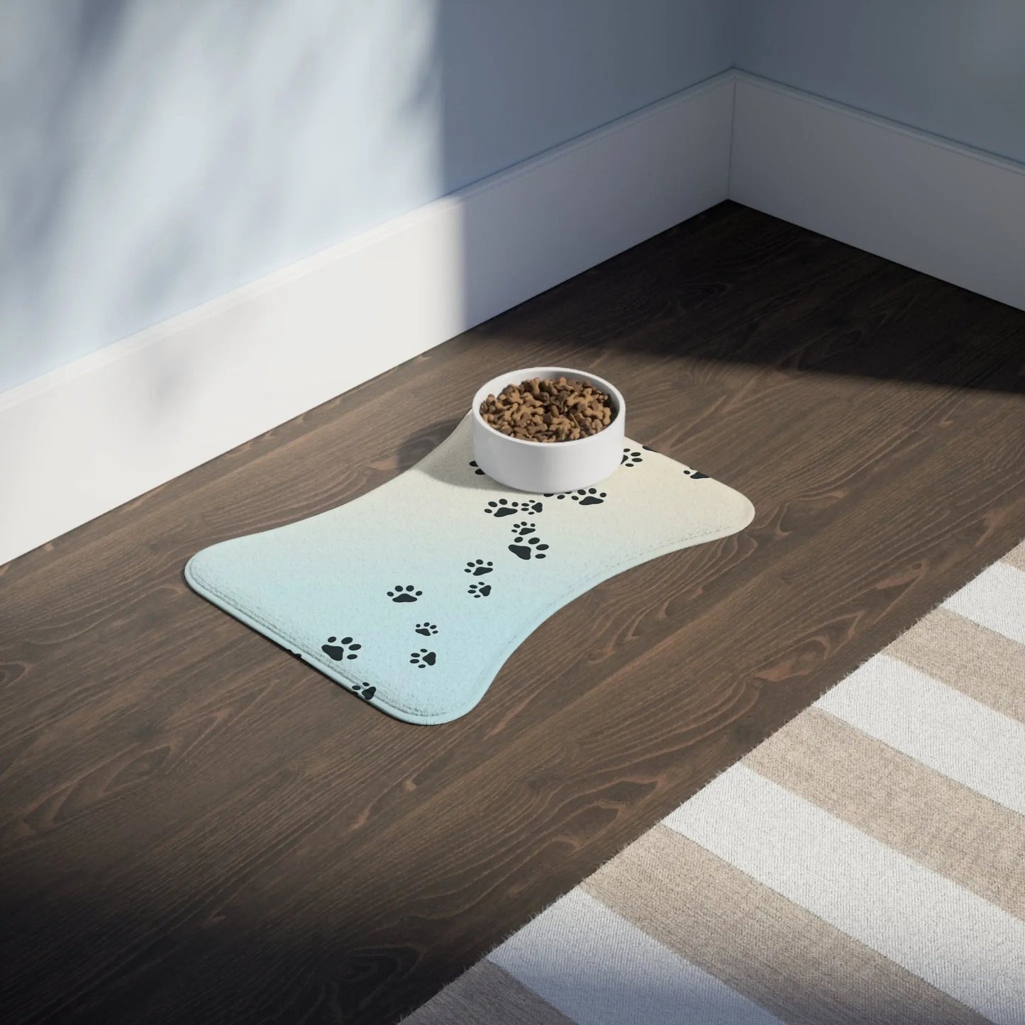 Alfombrilla de Alimentación para Mascotas con Diseño de Huellas