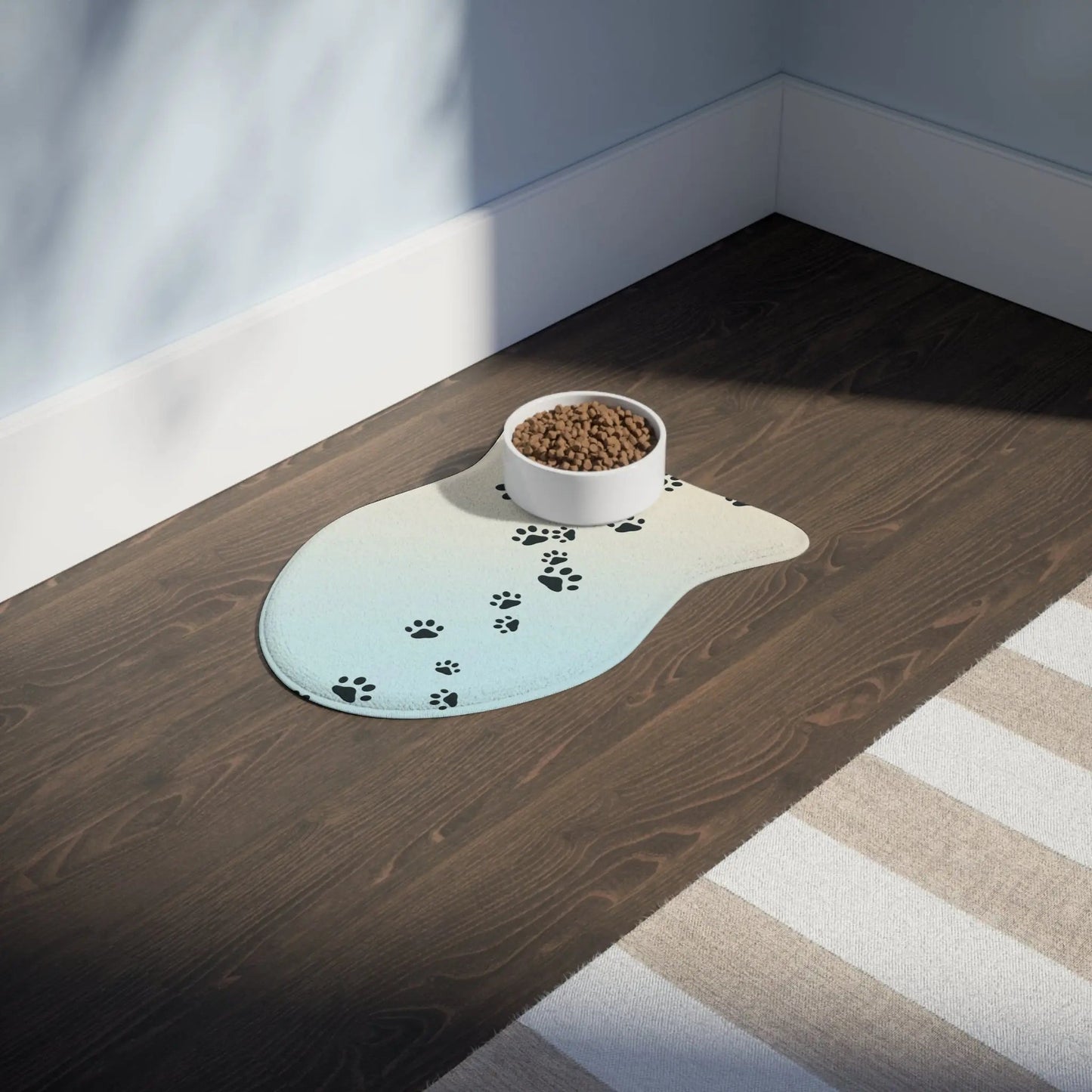 Alfombrilla de Alimentación para Mascotas con Diseño de Huellas