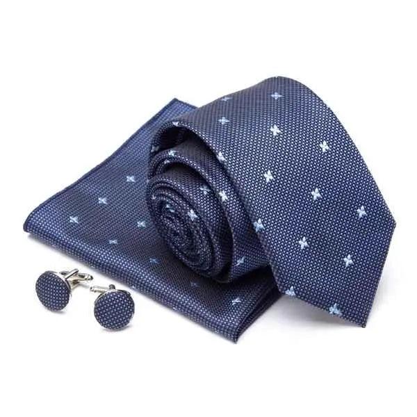 Ensemble de cravate en soie élégante avec pochette et boutons de manchette