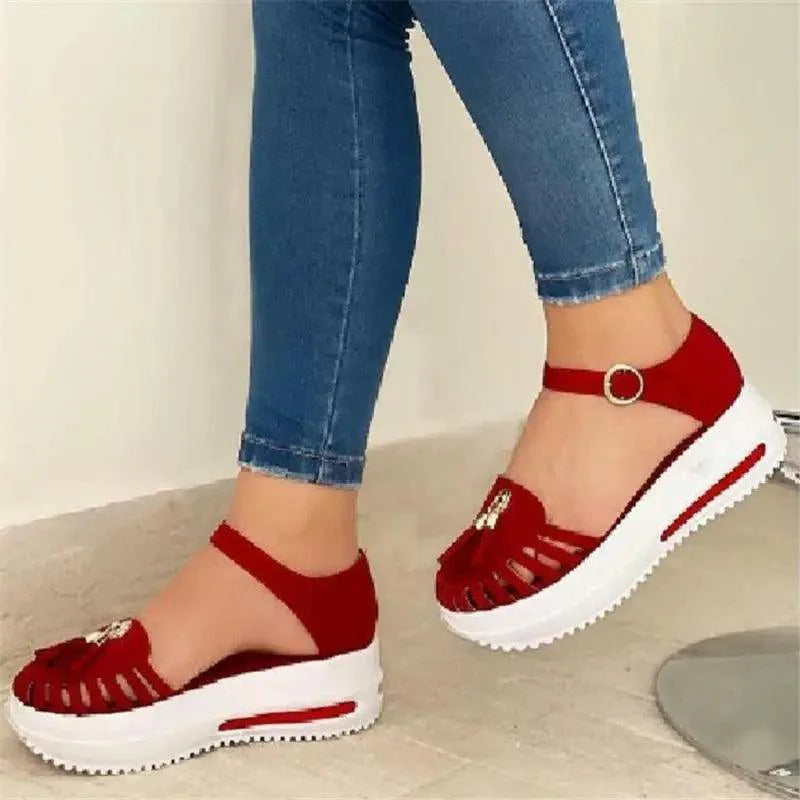 Elegant Buckle Strap Sandals for Women - Stylish Comfort