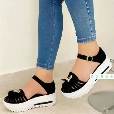 Elegant Buckle Strap Sandals for Women - Stylish Comfort