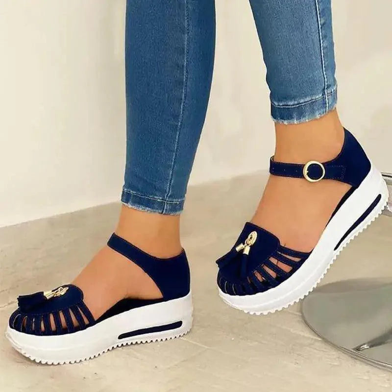 Elegant Buckle Strap Sandals for Women - Stylish Comfort