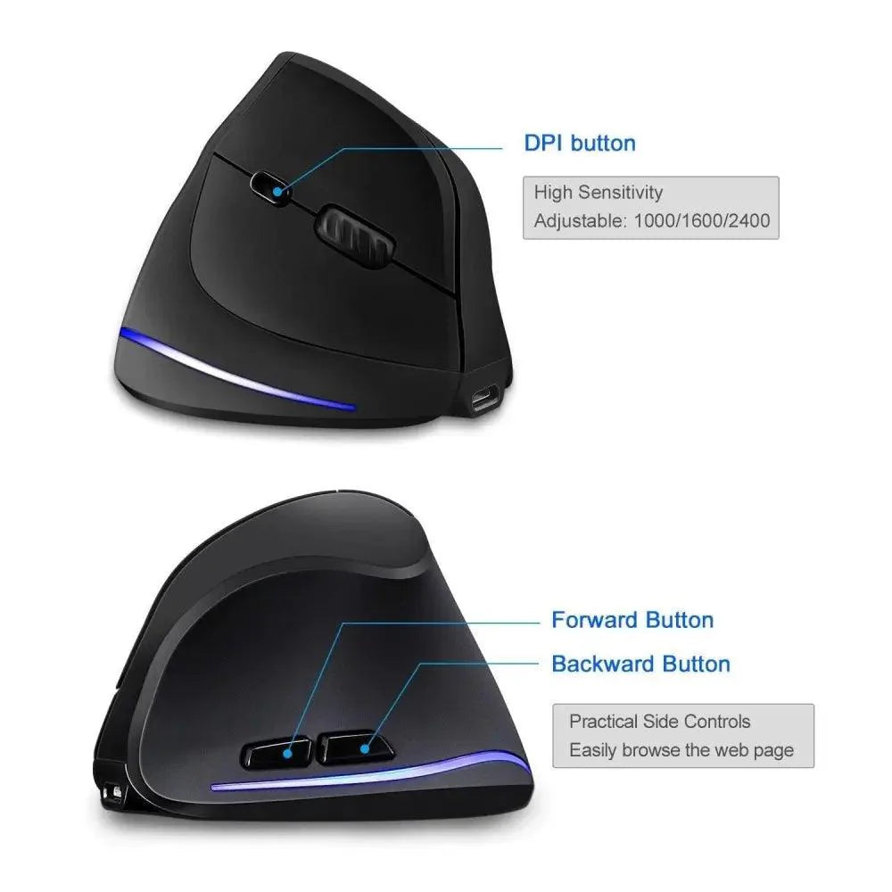 Souris sans fil ergonomique élégante avec éclairage RGB