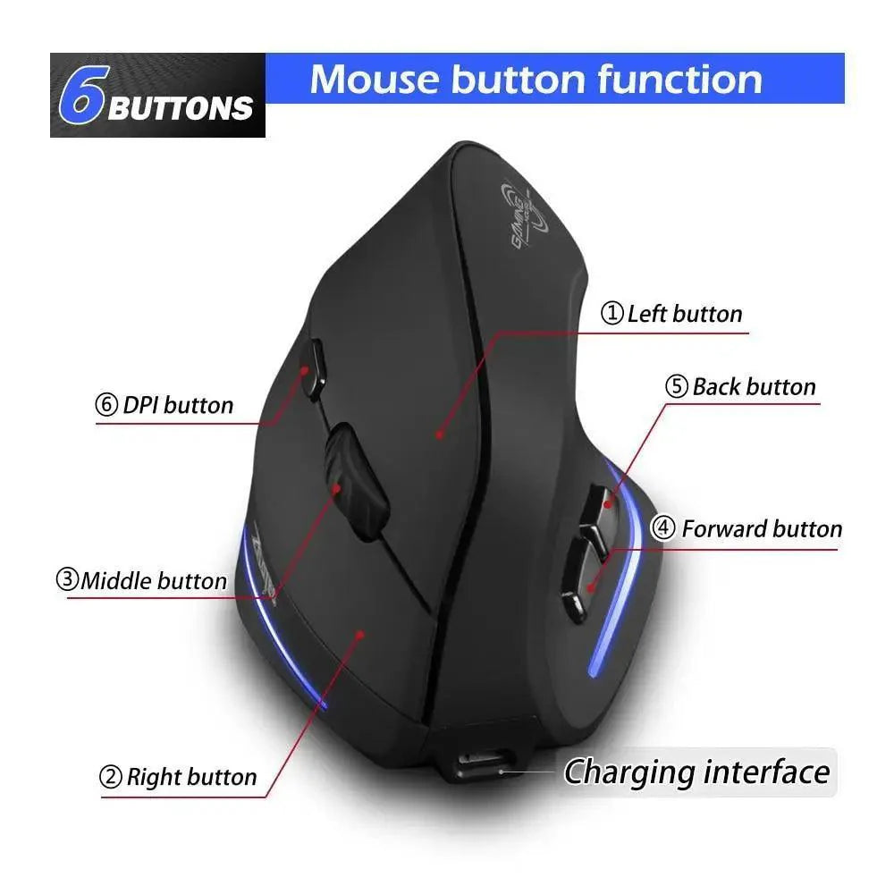 Souris sans fil ergonomique élégante avec éclairage RGB