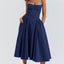 Vestido Midi Elegante con Tirantes de Espagueti