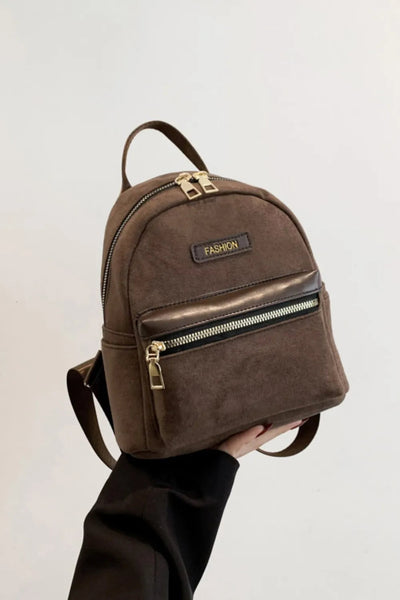 Suede Adjustable Strap Backpack Bag - Korvel
