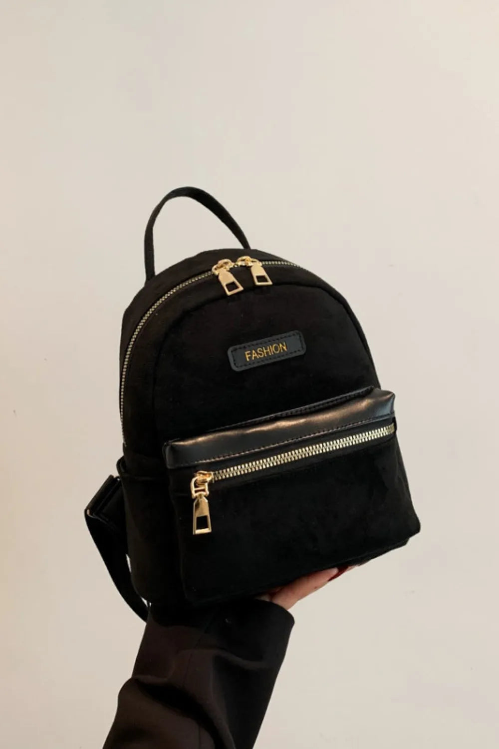 Suede Adjustable Strap Backpack Bag - Korvel