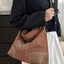 Suede Patch Adjustable Strap Tote Bag - Korvel