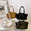 Suede tote bag for women in autumn and winter, high-end and niche design, large capacity commuting retro handbag - Korvel