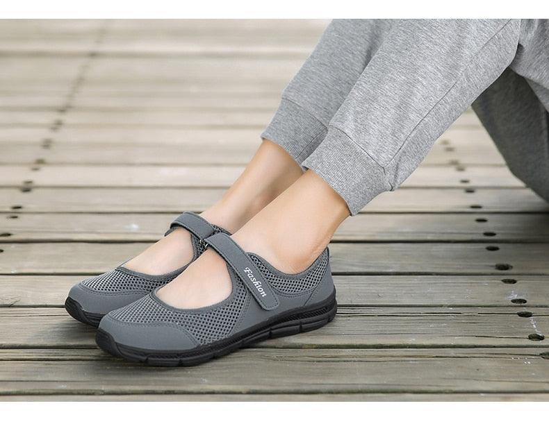 Baskets respirantes d'été pour femmes - Chaussures plates légères