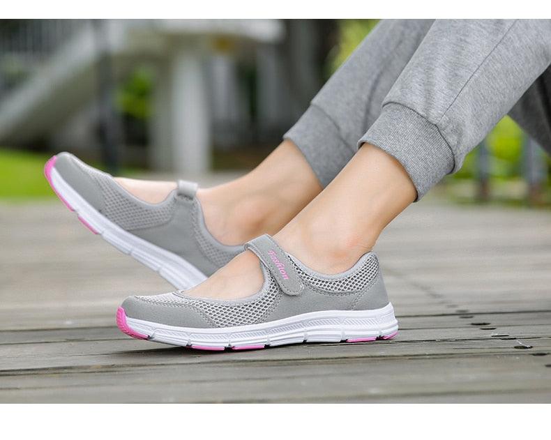 Baskets respirantes d'été pour femmes - Chaussures plates légères