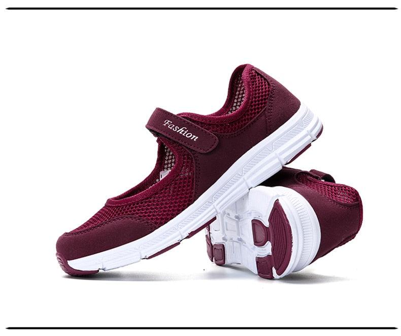 Baskets respirantes d'été pour femmes - Chaussures plates légères
