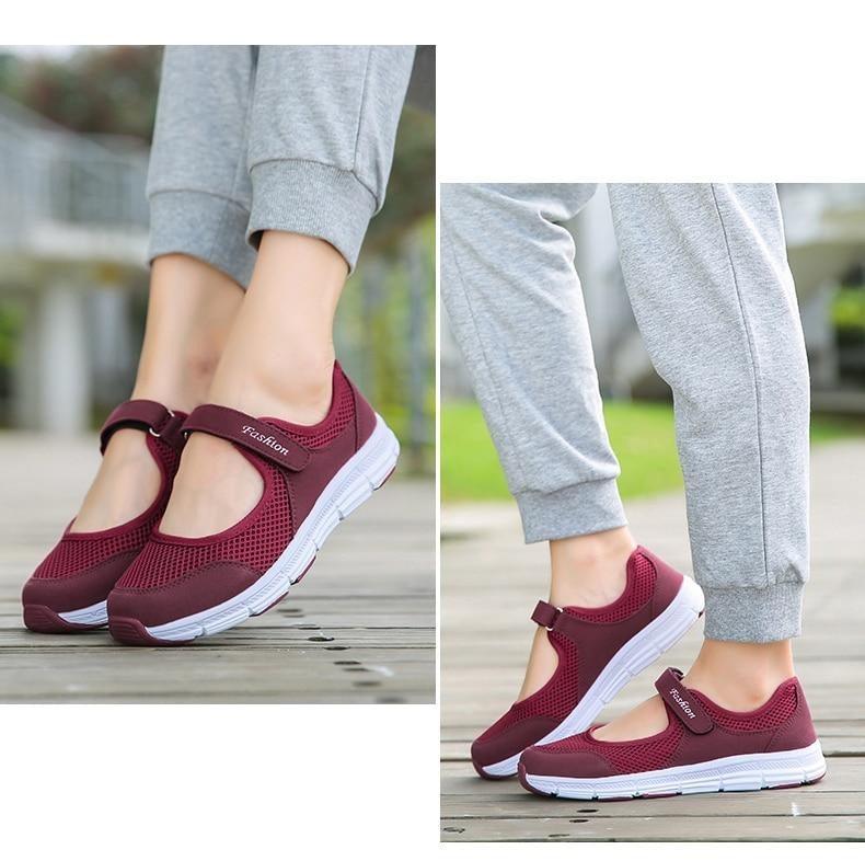 Baskets respirantes d'été pour femmes - Chaussures plates légères