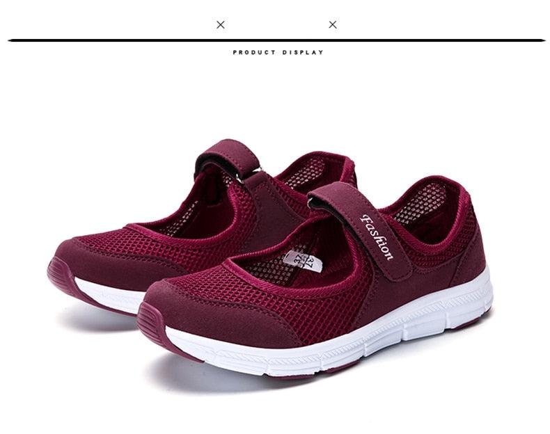 Baskets respirantes d'été pour femmes - Chaussures plates légères