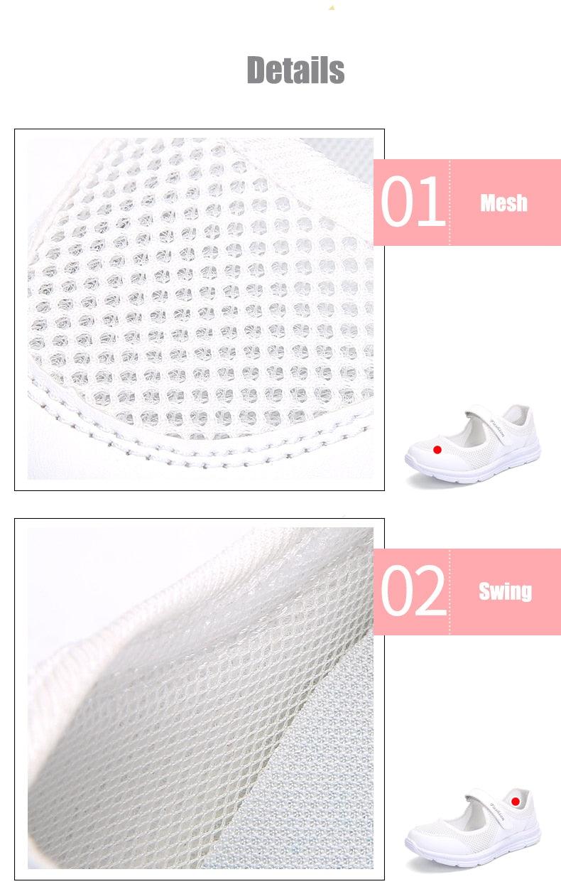 Baskets respirantes d'été pour femmes - Chaussures plates légères