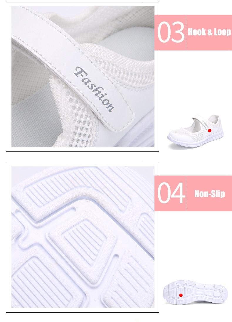Baskets respirantes d'été pour femmes - Chaussures plates légères
