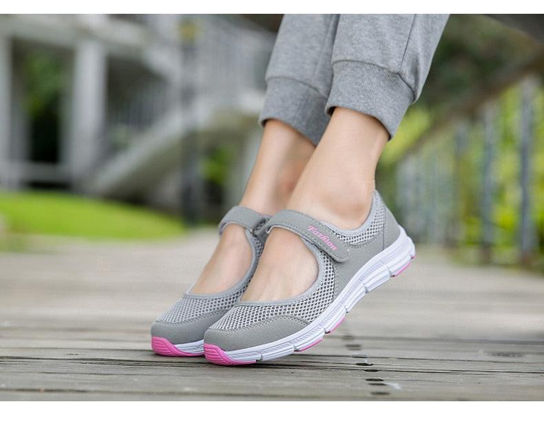 Baskets respirantes d'été pour femmes - Chaussures plates légères