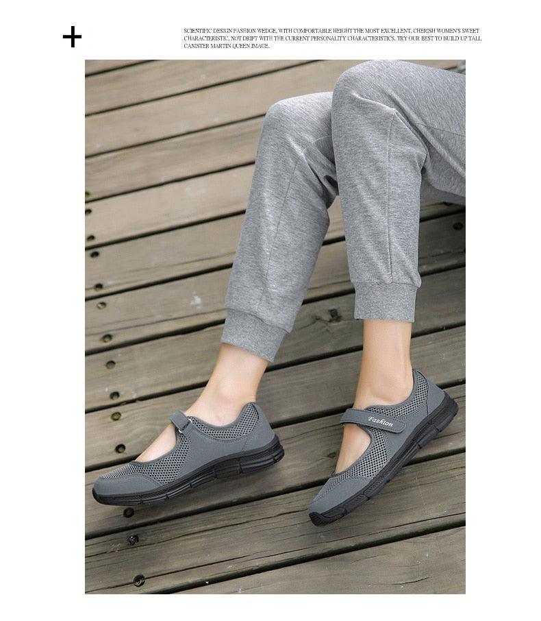 Baskets respirantes d'été pour femmes - Chaussures plates légères
