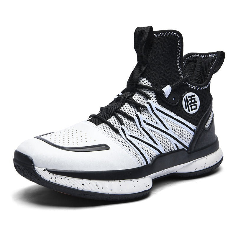 Summer high top basketball shoes with fly woven mesh surface for training sports shoes with rubber soles for men - Korvel