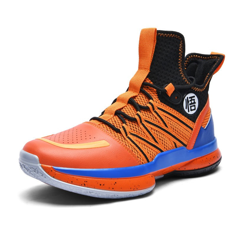 Summer high top basketball shoes with fly woven mesh surface for training sports shoes with rubber soles for men - Korvel