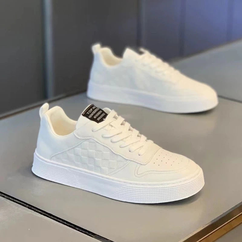 Summer men's new breathable white shoes men's trendy and versatile thick soled sports shoes casual shoes board shoes trendy shoes - Korvel