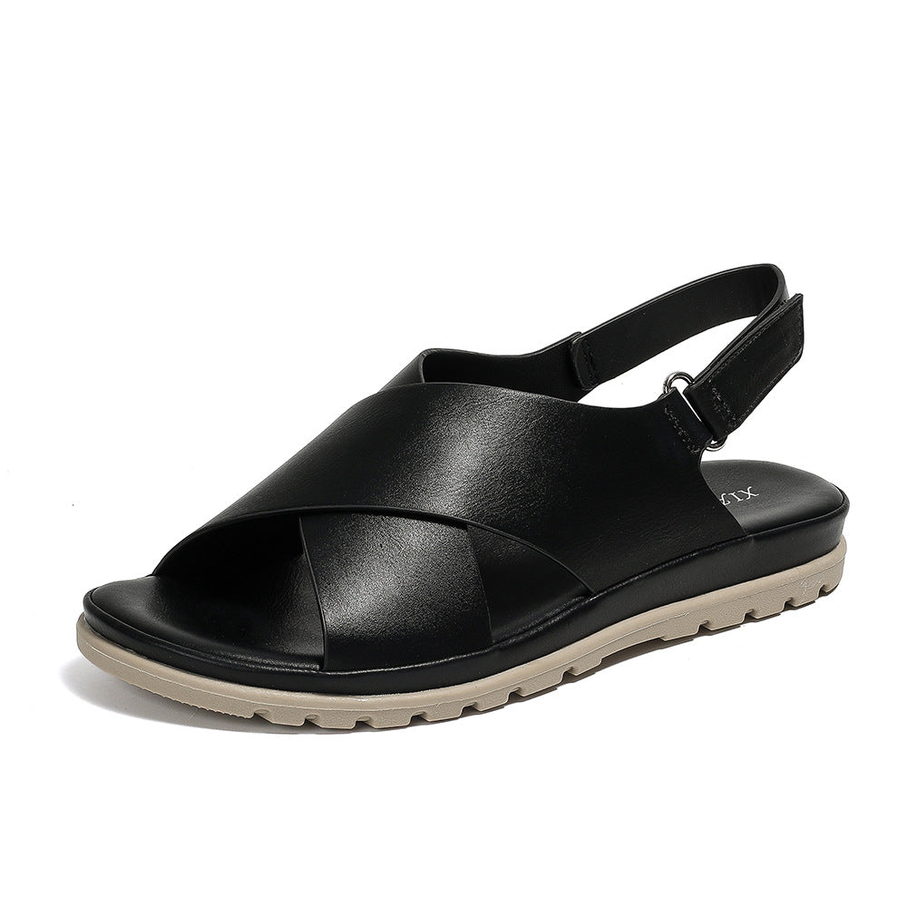Elegant Cross Strap Flat Sandals for Women